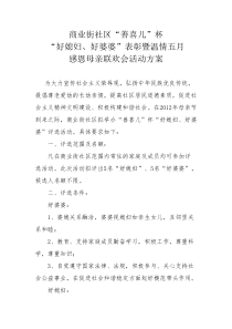好媳妇、好婆婆评比表彰活动方案