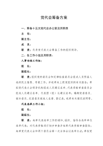 党代会筹备方案