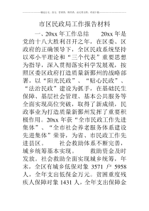 市区民政局工作报告材料