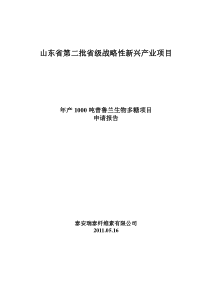 山东省第二批省级战略性新兴产业项目
