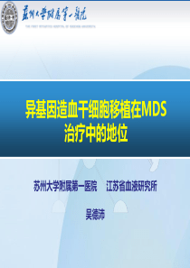 异基因造血干细胞移植在MDS治疗中的地位