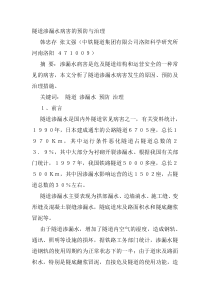 隧道渗漏水病害的预防与治理