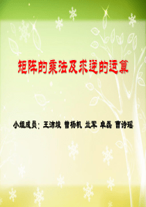 矩阵的乘法及求逆运算   最终版