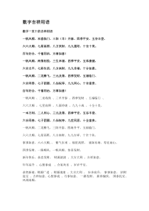 数字吉祥用语