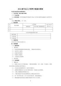 2014级专业人才培养方案基本框架