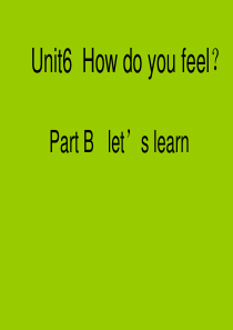 新版PEP小学英语六年级上册Unit6partB-Lets-learn