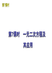 2012届人教版中考数学复习课件：第7课时  一元二次方程及其应用