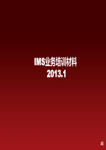 最新IMS业务培训材料交流2013