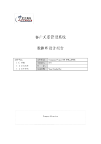 CRM客户关系管理系统数据库词典