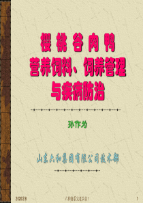 六和集团・樱桃谷肉鸭饲养管理概要