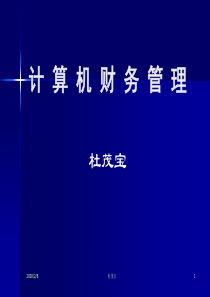 第一章  计算机财务管理