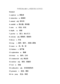 外研版BooK 8 1_6模块英汉互译词汇