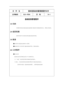 喜来登酒店质量管理程序文件