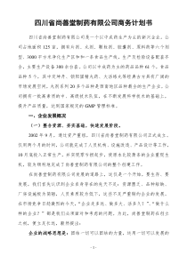 四川省尚善堂制药有限公司商务计划书