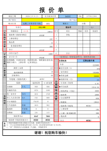 4S店销售报价单