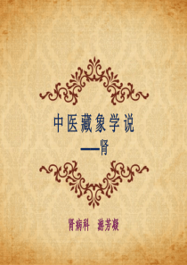 中医基础理论--藏象-肾