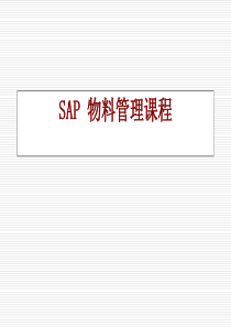 SAP物料管理课程PPT