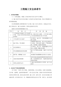 工程施工安全承诺书