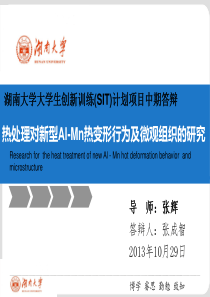 SIT项目中期答辩――Al-Mn合金