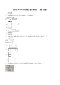 浙江省2017年中考数学真题分类汇编----视图与投影
