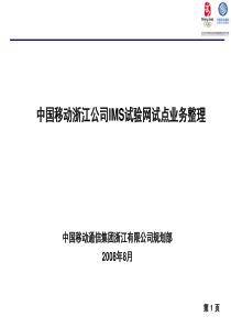 IMS试验网业务整理