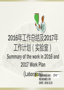 2016年实验室工作总结及2017年工作计划