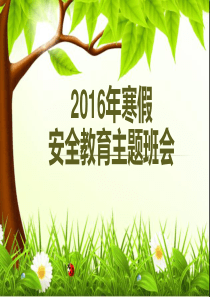 2016年寒假安全教育主题班会讲述