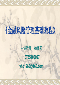 《金融风险管理基础教程》(第1章 绪论)