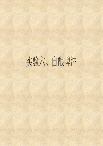 实验六自酿啤酒