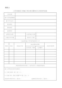 江苏省建设工程施工项目部关键岗位人员变更申请表