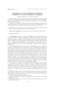 Complexity of some problems concerning varieties a