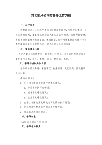 对北京分公司的督导工作方案