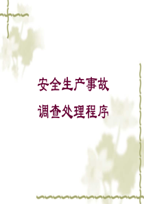 生产安全事故调查处理程序.