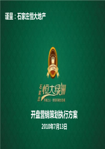 石家庄恒大绿洲开盘营销策划执行方案