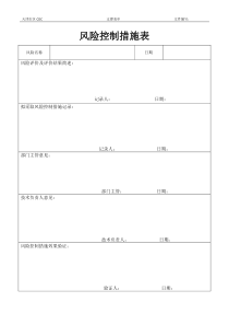 实验室风险控制措施表
