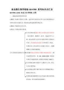 食品微生物学检验GB 4789 系列知识点汇总