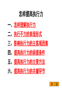怎样提高执行力(西单商场090708)提纲
