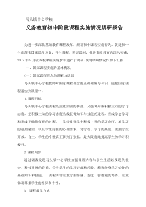 义务教育初中学段课程实施情况调研报告