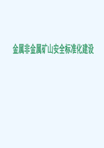 金属非金属矿山安全标准化建设