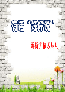 有话好好说——辨析并修改病句