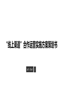 互联网线上渠道运营实施方案策划书课件