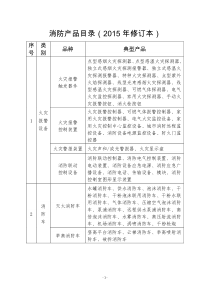 消防产品3CF目录(2015年修订本)