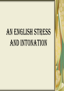 Wk. 3 English Stress