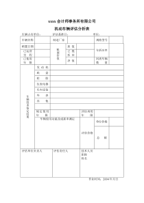 机动车辆评估作业分析表1