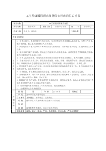 某五星级国际酒店集团保安领班岗位说明书