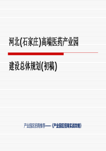 河北(石家庄)高端医药产业园建设总体规划