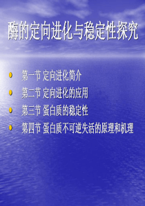 酶的定向进化与稳定性探究