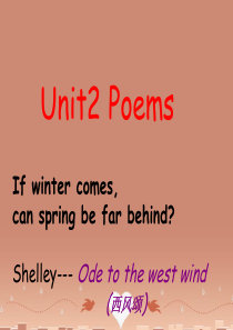 高中英语 Unit 2 Poems warming up and reading教学课件 新人教版选