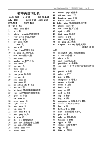 初中英语单词表人教版
