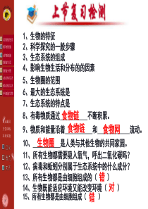 新人教版七年级生物上册第二单元复习课件